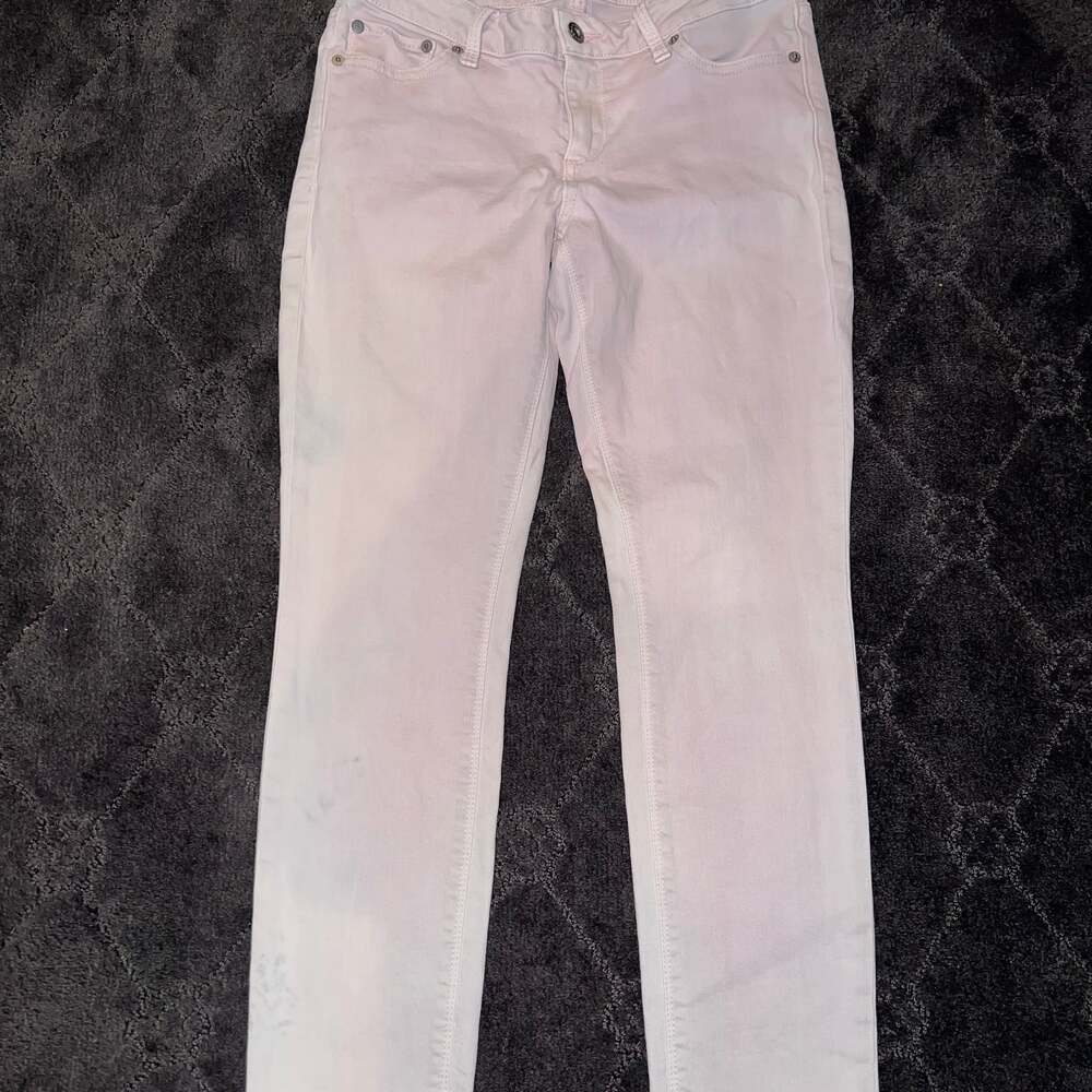 Lucky Brand Women's 4 / 27 Lolita Capri pink W fading White Jeans fits 29x26